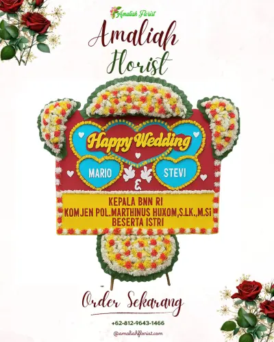 Karangan Papan Bunga Pernikahan di Sidamulya
